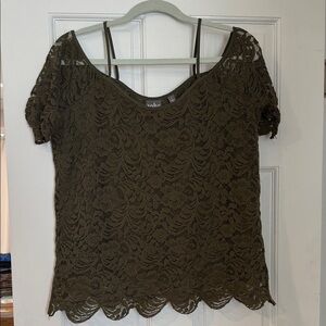 Soho Olive Lace Blouse